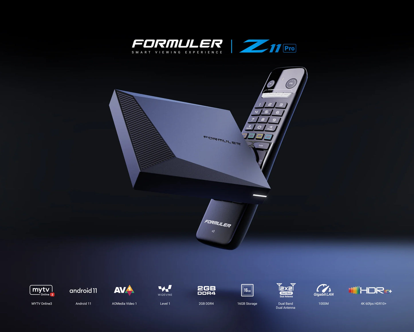 Formuler Z11 Pro 4K Android TV Box - MYTVOnline3, 16GB Storage, Dual-Band Wi-Fi Streaming
