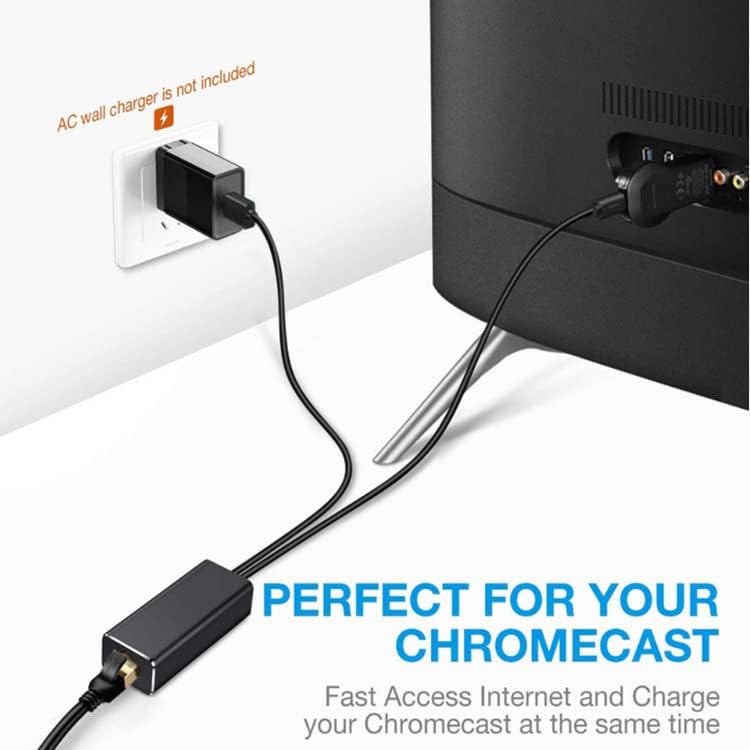 ELASO RJ45 Ethernet Adapter Compatible with Fire TV Stick (2nd GEN), All-New Fire TV (2017), Chromecast Ultra / 2/1 / Audio, Google Home Mini