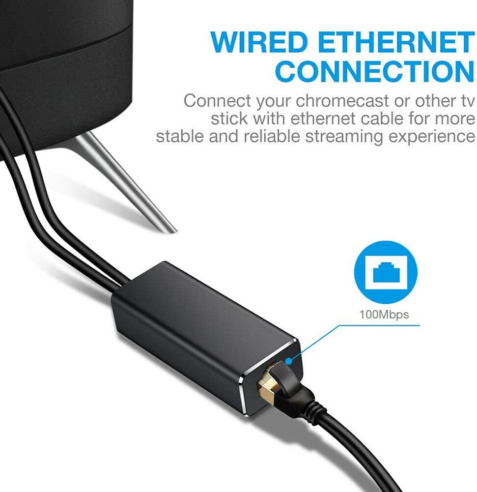 ELASO RJ45 Ethernet Adapter Compatible with Fire TV Stick (2nd GEN), All-New Fire TV (2017), Chromecast Ultra / 2/1 / Audio, Google Home Mini